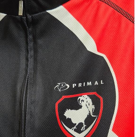 Primal Wear Red Black Cycling Jersey Men's XL Short Sleeve Performance - Picture 6 of 8